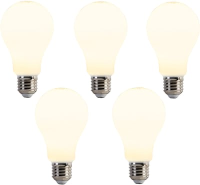 LUEDD Set van 5 E27 LED lamp A67 opaal 8W 900 lm 2700K