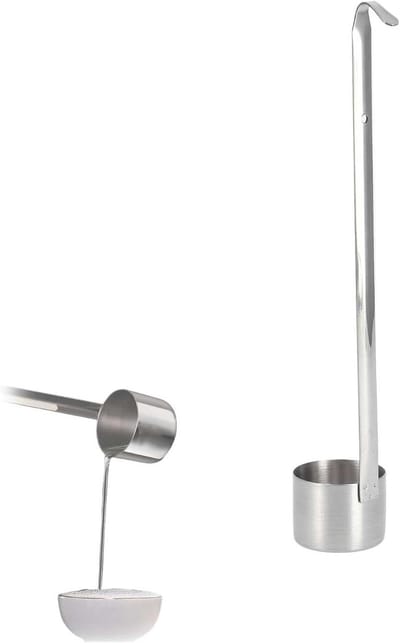 RVS Soeplepel met Lange Handgreep en Meetlepel met Haak voor Soep en Wijn (125ml)