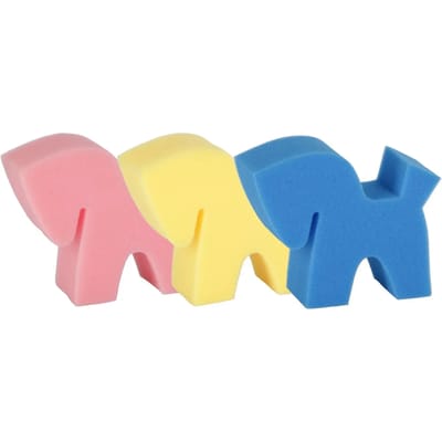 Excellent Spons Flecki Horse - 3 Stuks - Leuke sponsjes in paardenvorm - Gemaakt van foam - Blauw/Geel/Roze