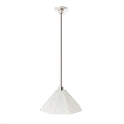 Hanglamp Nouveau Twinkling Geëtst 20's Matnikkel - Art Deco Trade