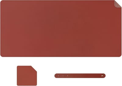 Home Music Studio Bureau met Leren Muismat en Toetsenbord, Perfect voor Kantoor en Creatief Werk, Inclusief Onderzetter (Mineral Red)