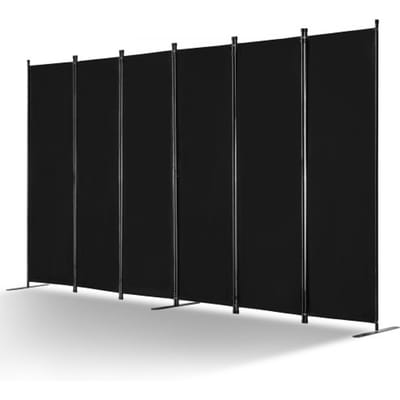 VEVOR Room Divider 6 Panelen Scherm 3110 x 1805 x 450 mm, Opvouwbaar Privacy Scherm & Draagbare Scheidingswand voor Ruimteverdeling, Vrijstaande Room Divider voor Kantoor Slaapkamer Studeerkamer, Zwart