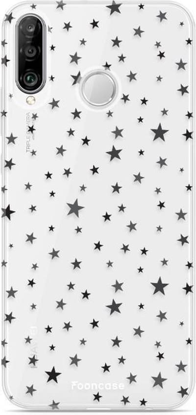 Fooncase Hoesje Geschikt voor Huawei P30 Lite - Shockproof Case - Back Cover / Soft Case - Stars / Sterretjes