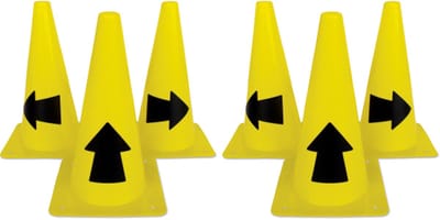 MDsport - Pion met richtingspijlen - Set van 6