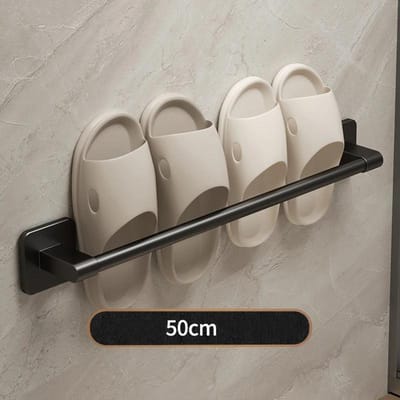 Porte-pantoufles de salle de bain sans perçage, support de rangement pour pantoufles mural, chambre à coucher, salle de douche, cintre pour pantoufles de bain, organisateur de babouches gray