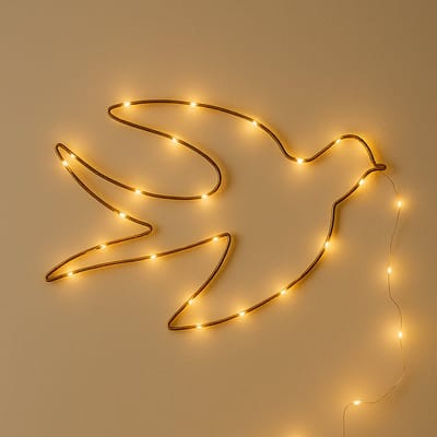 ZoeZo Nachtlampje Kinderen Vogel - LED Wandlamp Binnen - Kinderkamer verlichting - Wanddecoratie - Nachtlampje - Goud