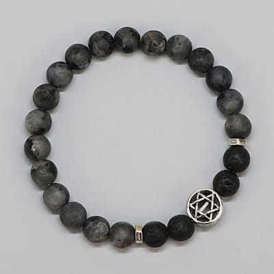 Sorprese armband - Snowflake - armband heren - kralen - antraciet - cadeau - Model H