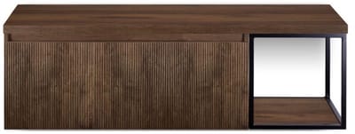 Frozen 3D Badmeubelset 140 cm - Greeplijst in Kleur - Zwart Frame - Wastafelbovenblad Dark Oak
