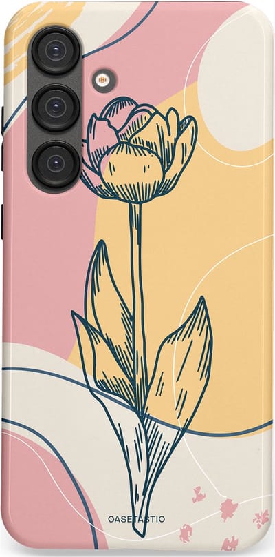 Casetastic Hoesje Geschikt voor Samsung S25 Plus - Stijlvolle Beschermende Duo-layer Case - Zachte tulp