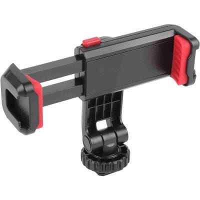 Draaibare Statief Telefoonhouder Klem Clip Bevestiging Adapter met 1/4 Hot Shoe Microfoonhouder Koude Schoen 360 Graden Draaibaar zwart