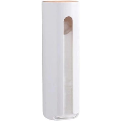 Moderne wattenschijfjesdispenser wattenschijfjes containerhouder muurbevestiging spaarder en cosmetische vuilniszak opbergdoos organisatoren wit