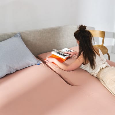 Auping Jersey 190 hoeslaken voor splittopper - 140/160 x 200/210/220 cm - Blush - Biologisch katoen