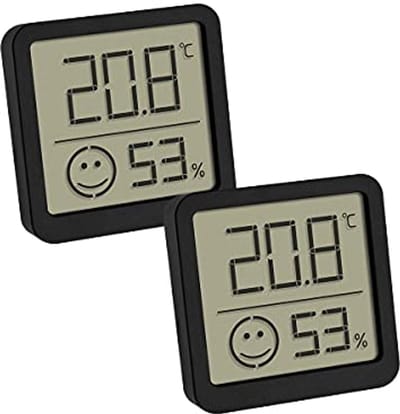 Digitale Thermohygrometer Set van 2 - Temperatuur en Luchtvochtigheid Meting, Handzaam en Compact