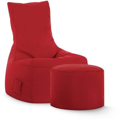 Scuba Swing Outdoor Zitzak Met Hocker - Rood - Voor Binnen en Buiten - Met Dot.com Hocker - Relaxing Seat