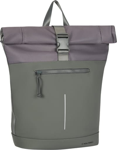 New Rebels Bruce New York Antraciet 21L Rolltop Rugzak Waterafstotend Laptop 15.6