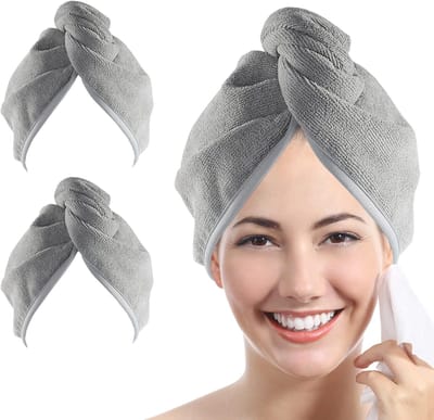 Set van 2 Microvezel Haarhanddoek Turban voor Dames - Super Absorberend en Sneldrogend