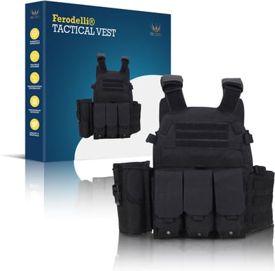 Ferodelli Carnaval Leger Kleding - Vest - Outdoor - Accesoires - Zwart