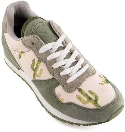 Inkkas Prickly dames sneaker – comfortabele suède jogger met cactusprint – kleurrijk – unieke statement sneaker, maat 41