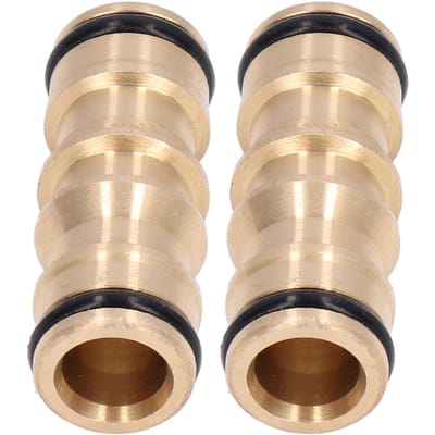 2 Stuks Pijpconnector Messing Man naar Man Snelkoppeling Slangkoppeling Buisfitting Set Kit 12 inch