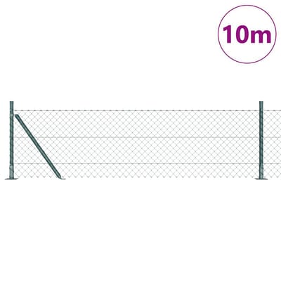 vidaXL - gaashek - met - betonnen - voetstuk - 10 - x - 0,4 - m - PVC-Coated - Staal - Groen