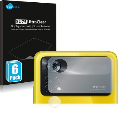 Savvies - Screenprotector voor Xiaomi Poco X4 Pro 5G (ALLEEN Camera Lens) - Folie Beschermfolie transparant 6 Stuks