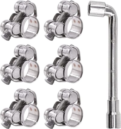 6 Stuks T-Bout Slangklemmen 17-19mm RVS Zware Klemmen voor Slangen