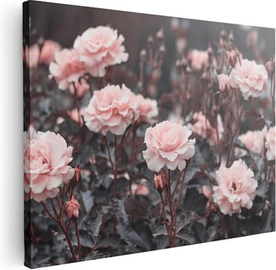 Artaza Canvas Schilderij Bloemen - 40x30 cm - Klein - Wanddecoratie Rozen - Muurdecoratie Woonkamer - Kamer Accessoires