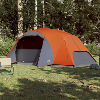 Vidaxl Tente de Camping, Familiale, 8 Personnes, Orange, Imperméable