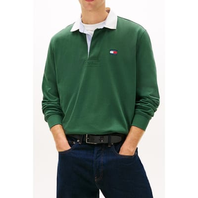 Tommy Hilfiger Tjm Relaxed Essential Badge Rugby Polo Shadow Pine Größe: XS | Poloshirts Outlet | Herren