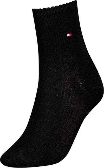 Tommy Hilfiger dames halfhoge sokken premium rib zwart