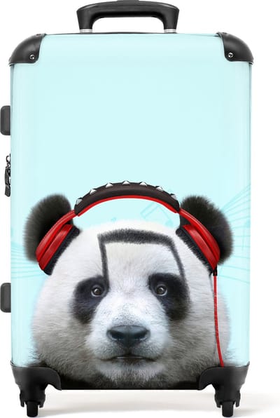 NoBoringSuitcases.com - Grote koffer - Kinderkoffer panda geschikt voor jongens en meisjes - Reiskoffer met 4 wielen XL - Trolley op wieltjes - Bagage rolkoffer groot kinderen - Ruimbagage valies 20kg - Reisbagage & reisaccessoires - Luggage 72 liter