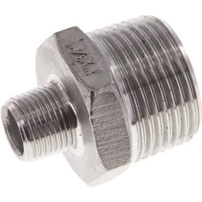 R 1'' x R 3/8'' RVS Borstnippel 16 Bar