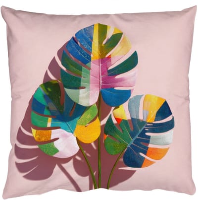 Sierkussens - Kussentjes Woonkamer - 50x50 cm - Bladeren - Geschilderd - Vlakken - Kleurrijk