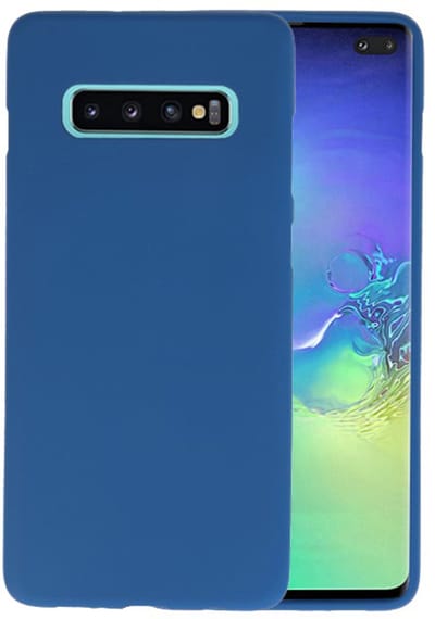 Hoesje Geschikt voor de Samsung Galaxy S10 Plus - Backcover Color Telefoonhoesje - Navy