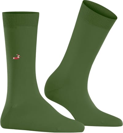 Burlington Brit Style gedessineerd katoen sokken dames groen - maat 36-41