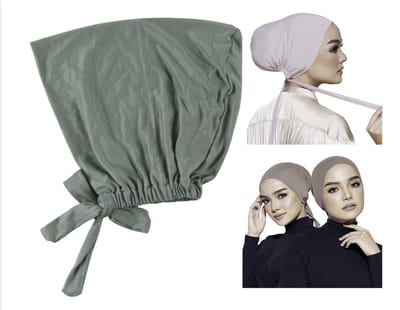 Cabantis Hoofddoek met lussen - Hijab - Chemo Muts Dames - Haarband - Stretch - Olijfgroen