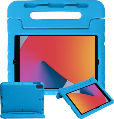 Hoesje - Geschikt voor Apple iPad 7/8 (2019/2020) - 10.2 inch - 7e/8e Generatie - Kinderhoes Shockproof Bumper - Kidsproof Case - Tablethoes - Kinder Hoes Cover - Blauw