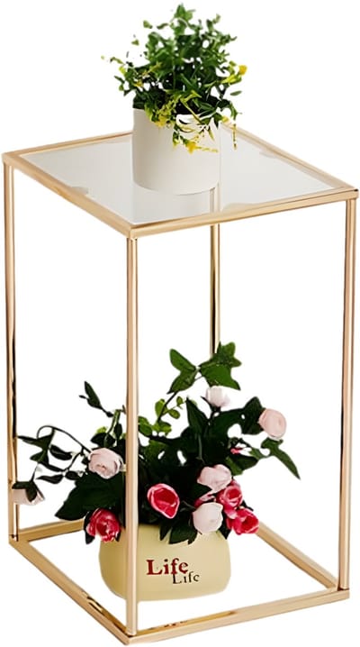 Metalen Bloemenstandaard 4 Stuks 40 cm - Plantenstandaard - Geometrische Vaasstandaards - Voor Feest & Bruiloft - Goud