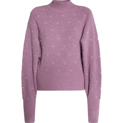 Faina Gebreide trui met kralen Dames Mauve