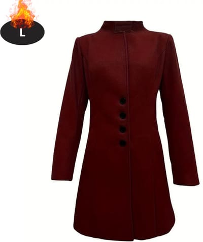 Livano Mantel Dames - Tussenmantel - Jas - Mantelpakje - Trenchcoat - Overjas - Overcoat - Winter - Donkerrood - L