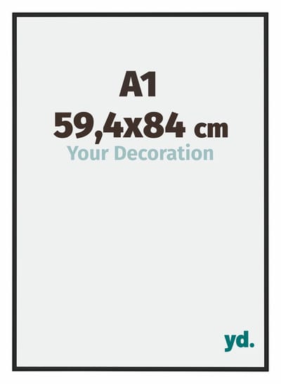 Your Decoration - Fotolijst A1 59,4x84 cm - Aluminium - Zwart Hoogglans - Miami