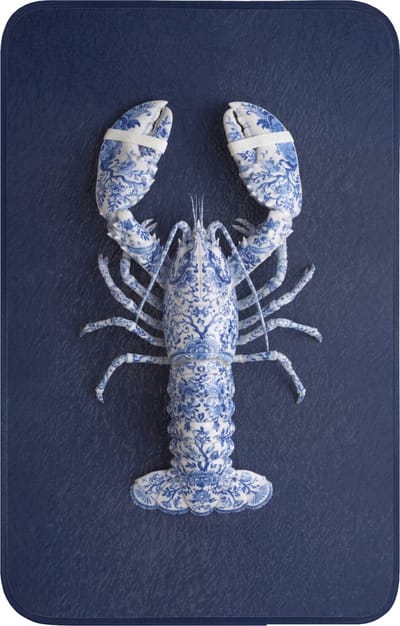 WC mat 50x80 cm - Antislip - Kreeft - Porselein - Delfts - Blauw - Toiletmat - Vloermat - Douchemat - Toilet tapijt - Toiletmatten