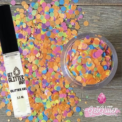 GetGlitterBaby® - Biologische / Biologisch afbreekbare Paarse Blauwe Groene Gele Chunky Festival Glitters voor Lichaam en Gezicht Jewels / Biodegradable Face Body Glittergel - Paars Blauw Roze Oranje Groen Geel - en Glitter HuidLijm