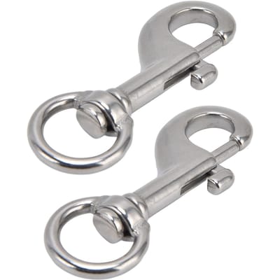2 Pièces Mousqueton Pivotant à Œil Boulon 316 Acier Inoxydable Qualité Marine Simple Extrémité Clip de Plongée 87mm