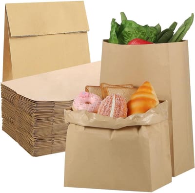 Grote Kraft Papieren Tassen (30 x 20 x 12 cm) - Bruin, Geschikt voor Cadeaus, Snoep, Trouwen en Feesten