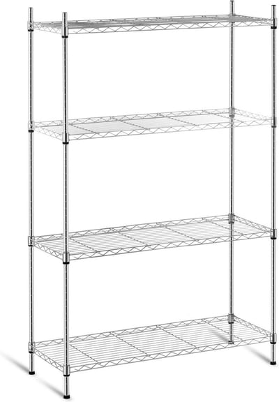 Opbergrek metaal - 35 x 90 x 137 cm - chroom - Royal Catering