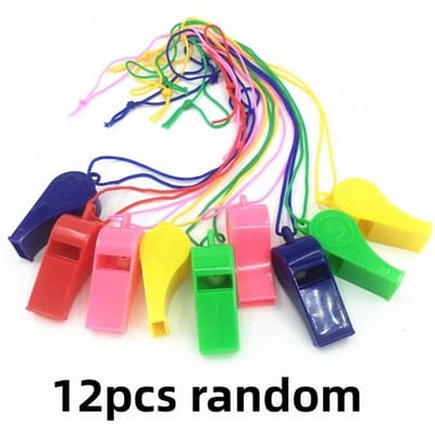 12/24 stuks Fluit Speelgoed Scheidsrechterfluit Fanfluit met Touw Cheerleading Prop Effen Kleur Fluit Kindercadeau