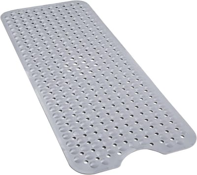 Antislip Badmat met Massage Effect en Zuignappen - Machinewasbaar, 101,6 x 40,6 cm, Grijs