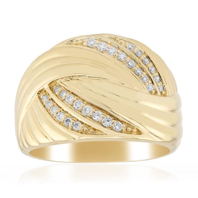 Cavill - Zilveren Ring met 28 I1 G Afrikaanse Diamanten - 925 Sterling Zilver Verguld - Ronde Briljant Pavé - Luxe Elegante Sieraden Vrouwen