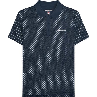 Lambretta Heren Polka Dot Big & Tall Polo Shirt (Marineblauw)